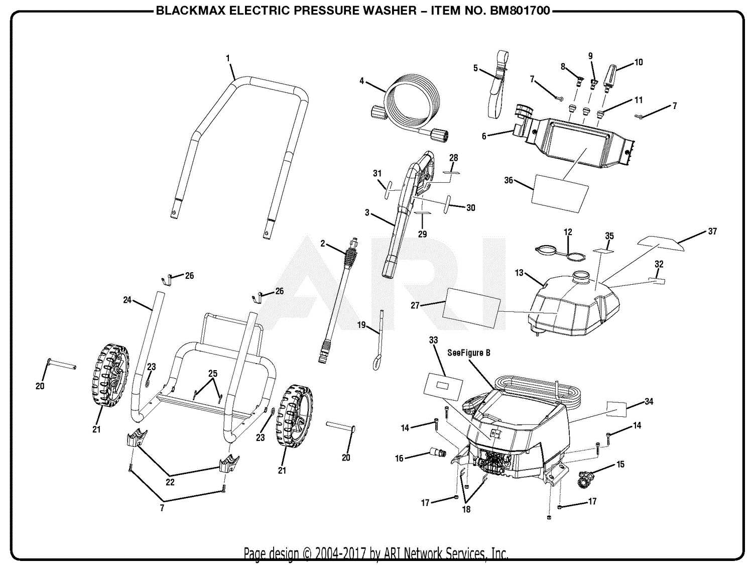 black max pressure washer parts diagram