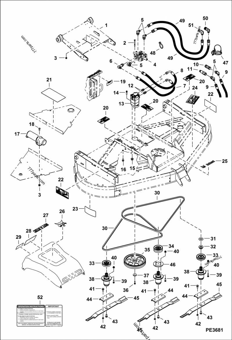 bobcat mower parts diagram