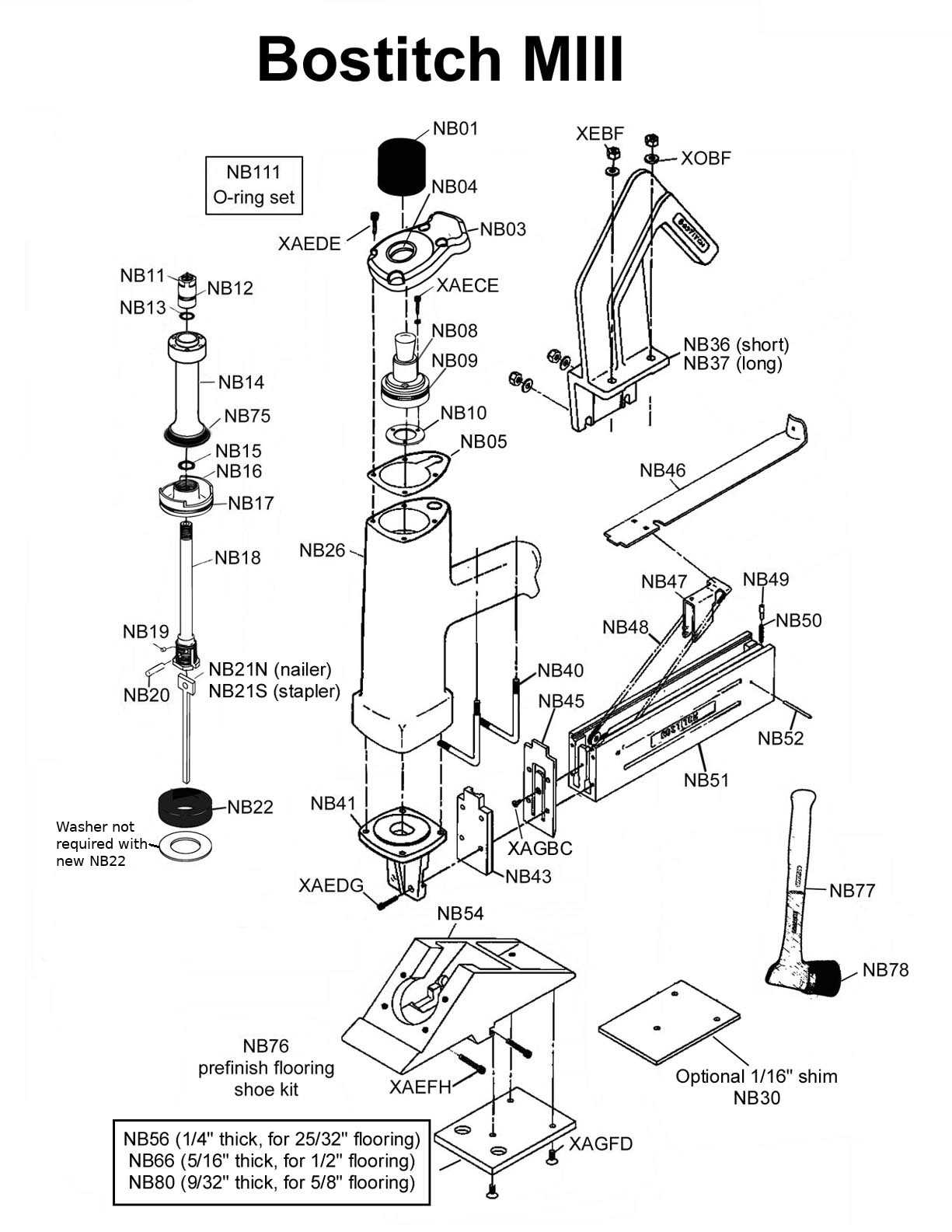 bostitch framing nailer parts diagram