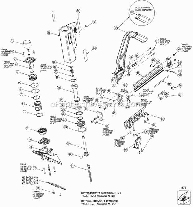 bostitch nail gun parts diagram