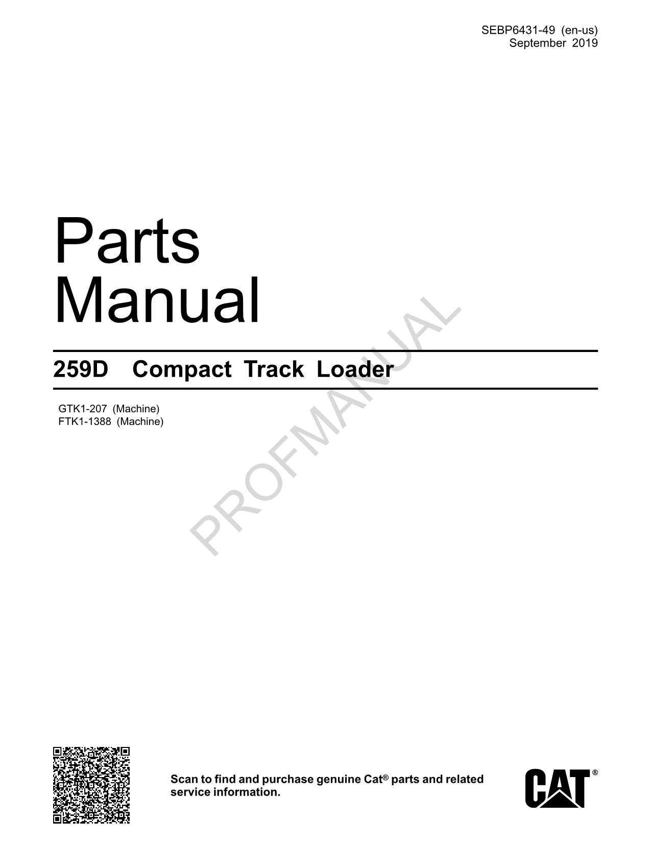 cat 259d parts diagram