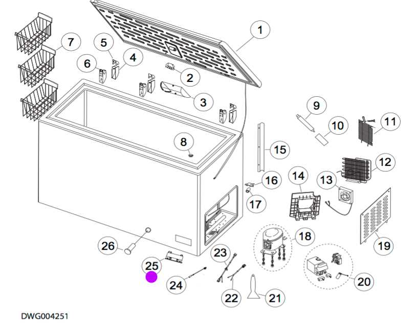 chest freezer parts diagram