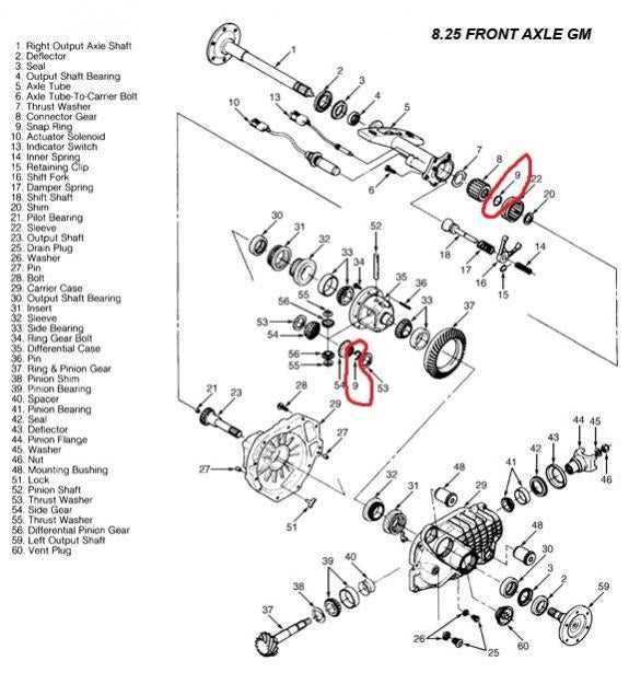 chevy front differential parts diagram