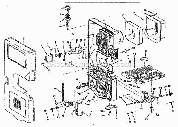 craftsman 10 inch band saw parts diagram