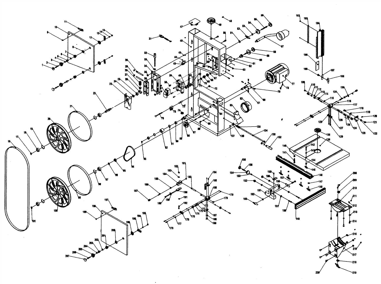 craftsman 10 inch band saw parts diagram