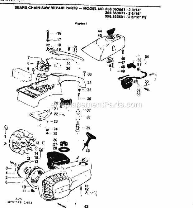 craftsman 20 inch chainsaw parts diagram