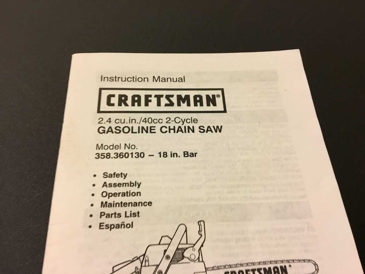 craftsman 358 chainsaw parts diagram