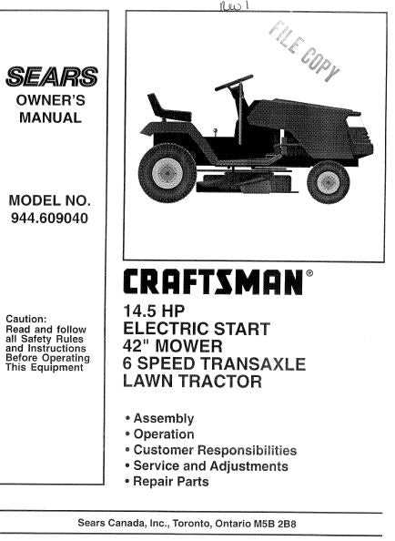 craftsman 42 riding mower parts diagram