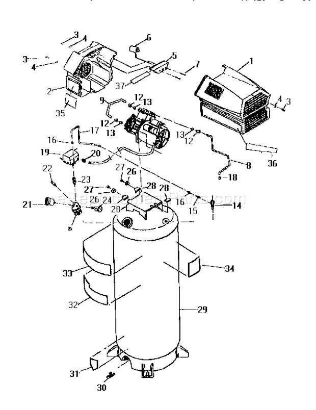 craftsman air compressor parts diagram