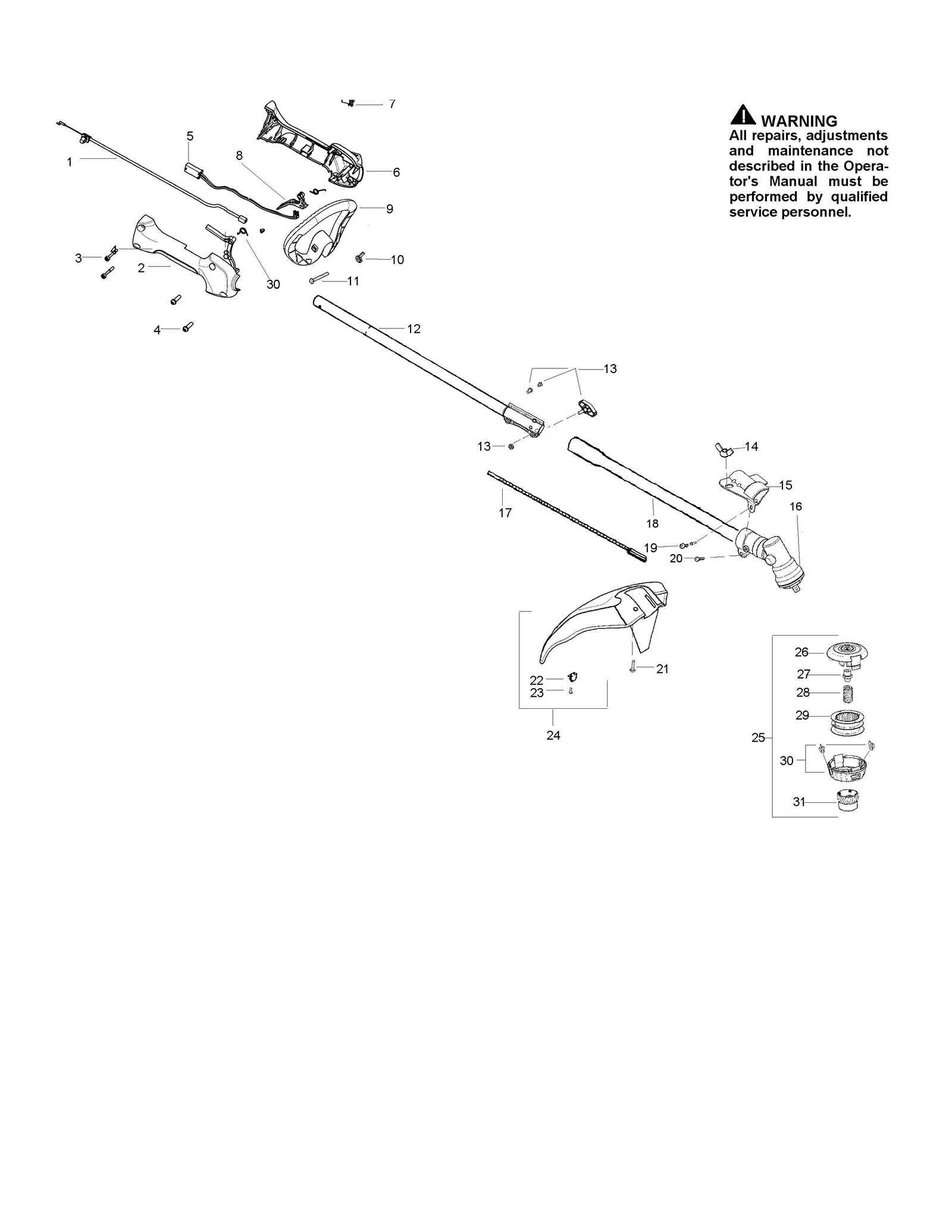 craftsman hedge trimmer parts diagram