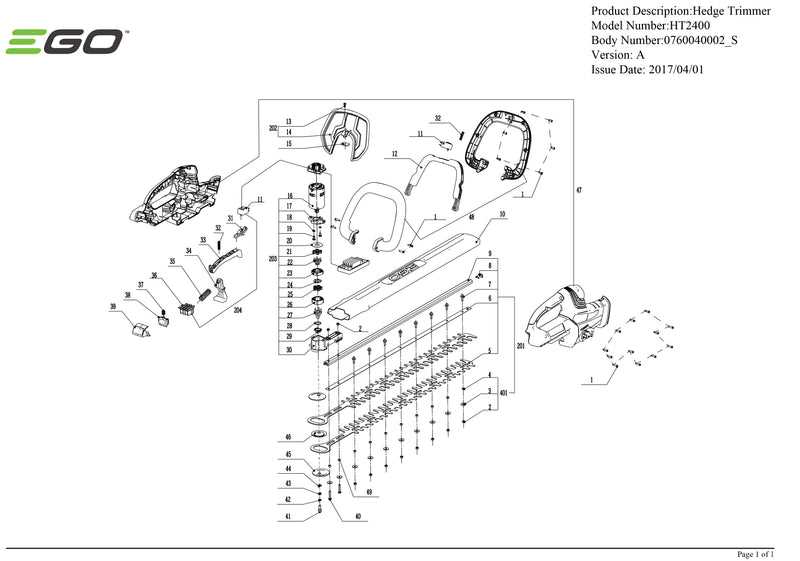 craftsman hedge trimmer parts diagram