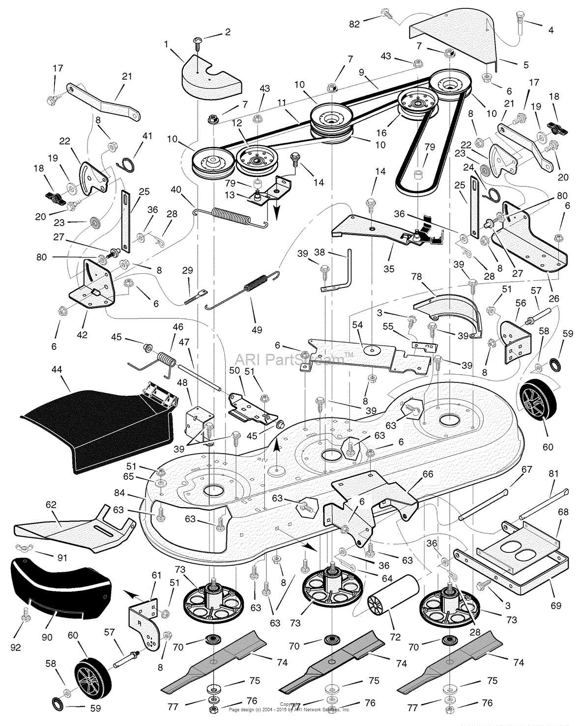 craftsman lt1000 parts diagram