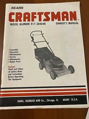 craftsman push lawn mower model 917 parts diagram