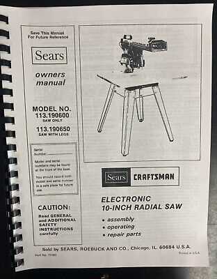 craftsman radial arm saw parts diagram