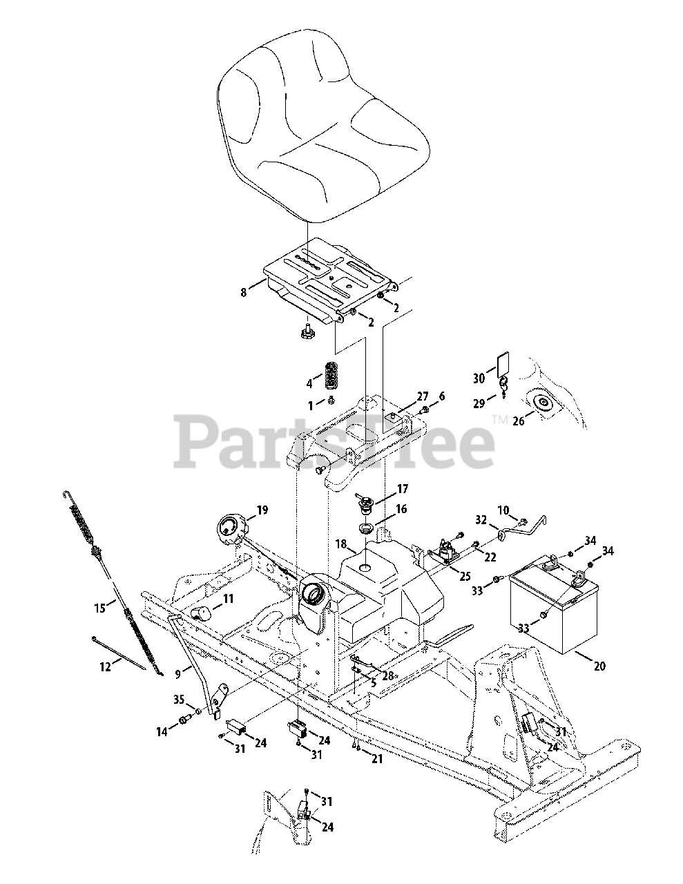 craftsman riding lawn mower parts diagram