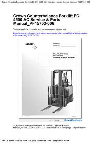 crown forklift parts diagram