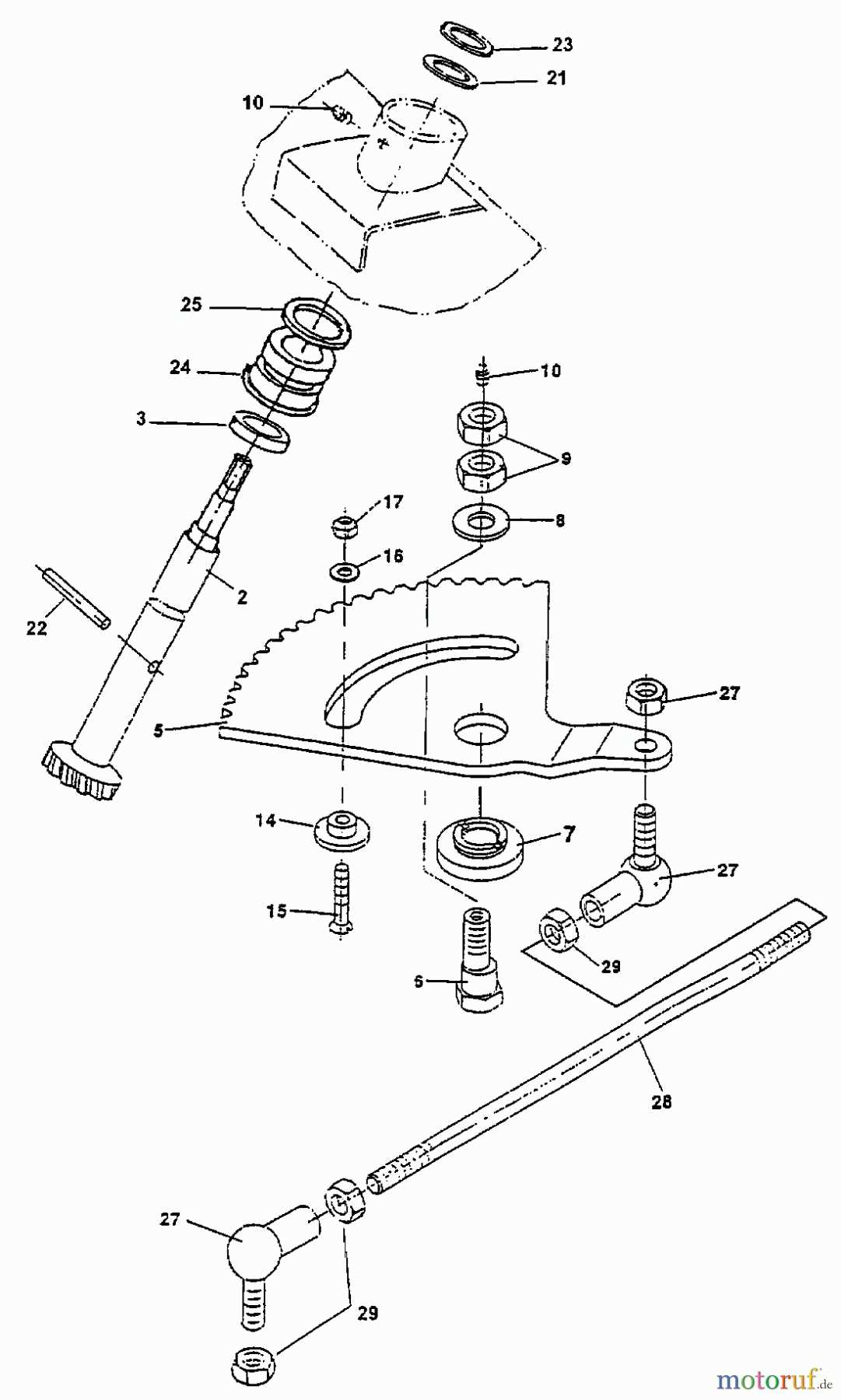 cub cadet steering parts diagram