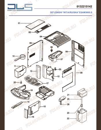 delonghi magnifica parts diagram