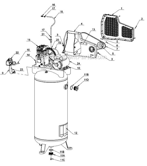 dewalt air compressor parts diagram