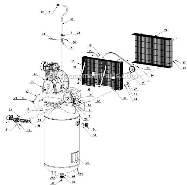 dewalt air compressor parts diagram