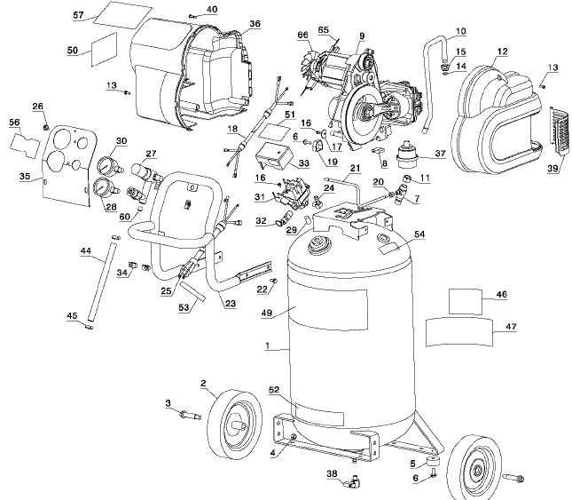 dewalt air compressor parts diagram