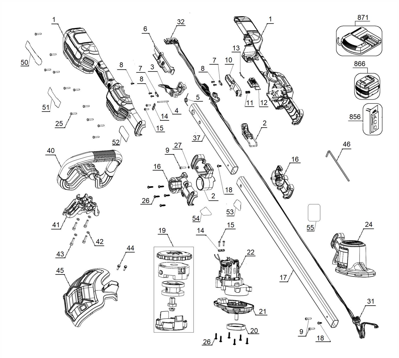 dewalt dcst920 parts diagram