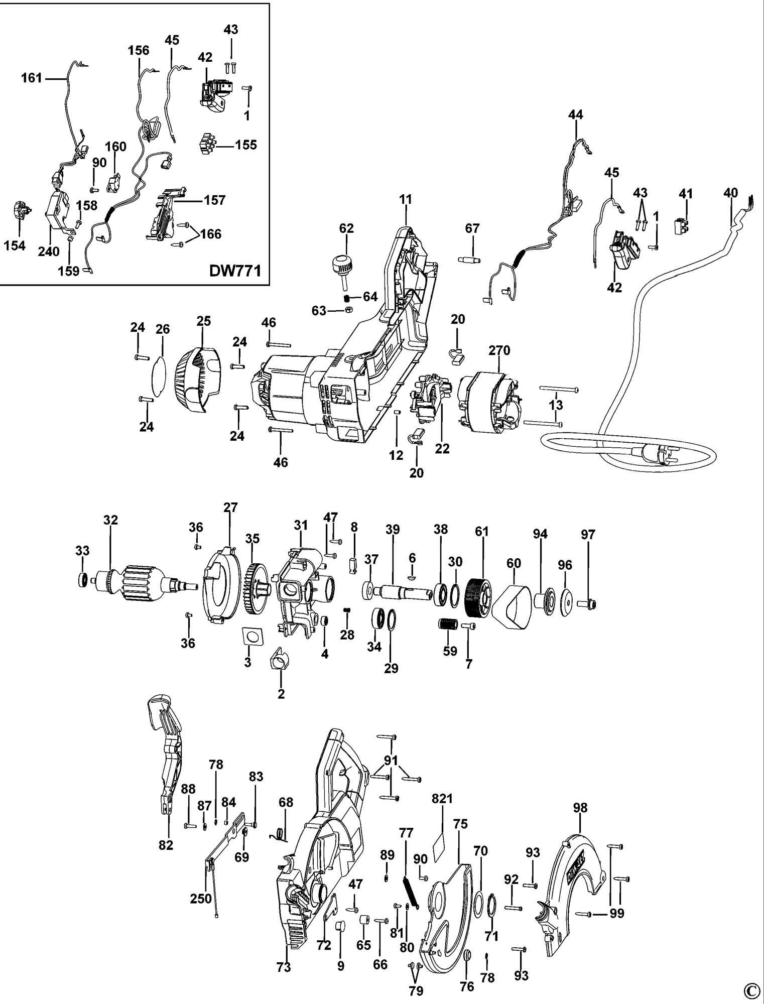 dewalt miter saw parts diagram