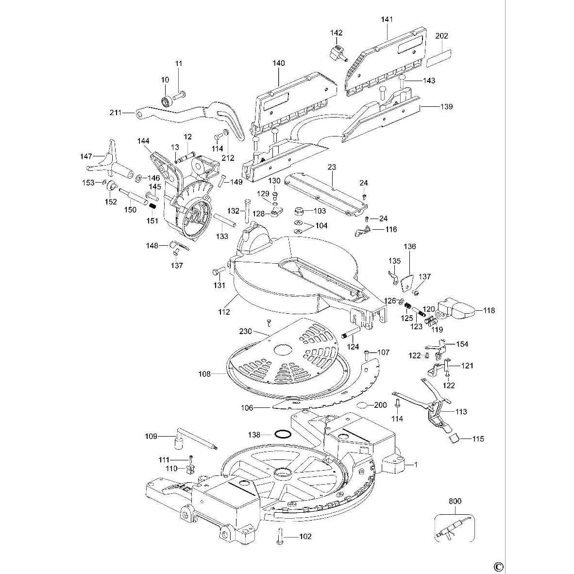 dewalt table saw parts diagram