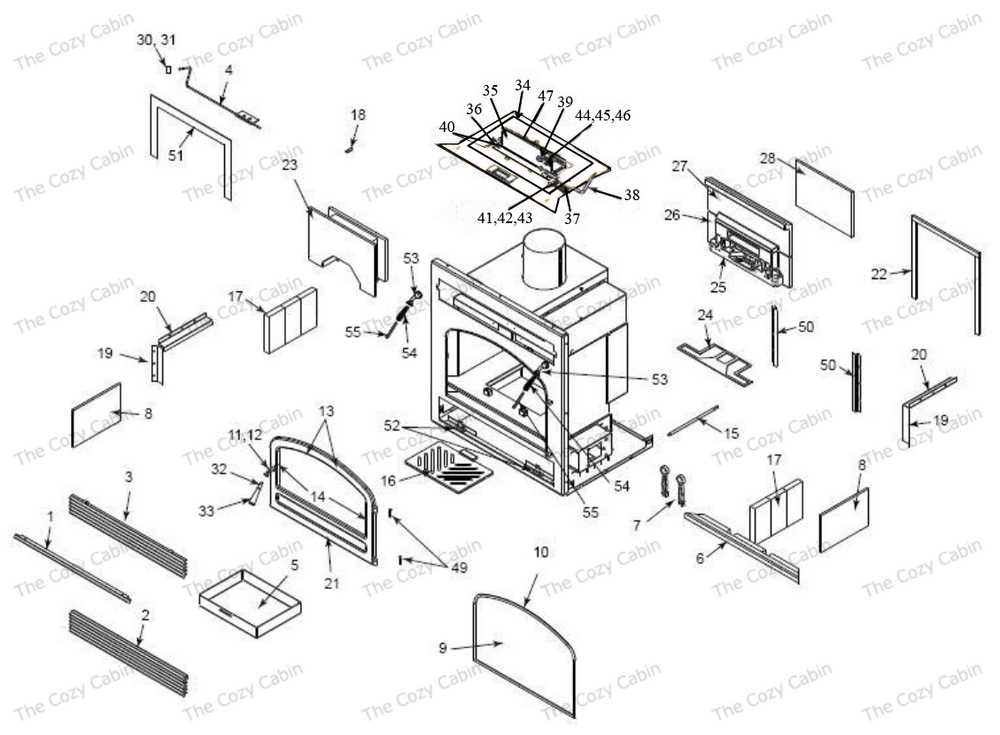 diagram of fireplace parts