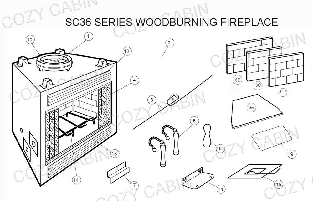 diagram of fireplace parts