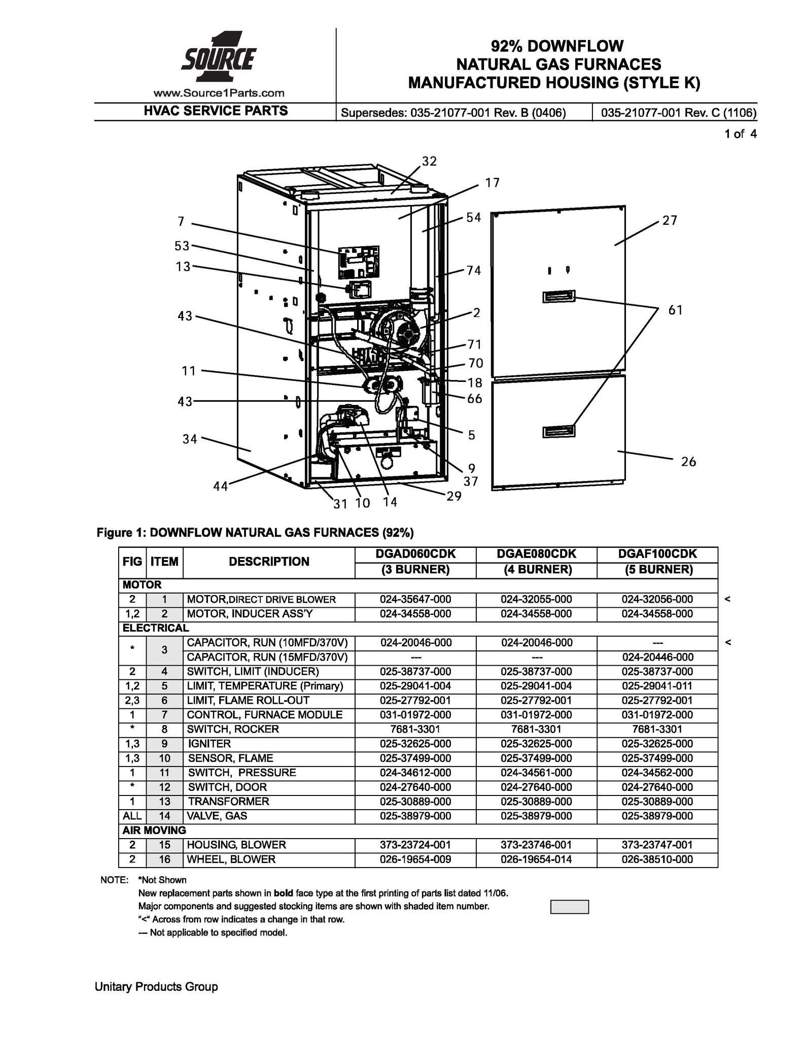 diagram of furnace parts