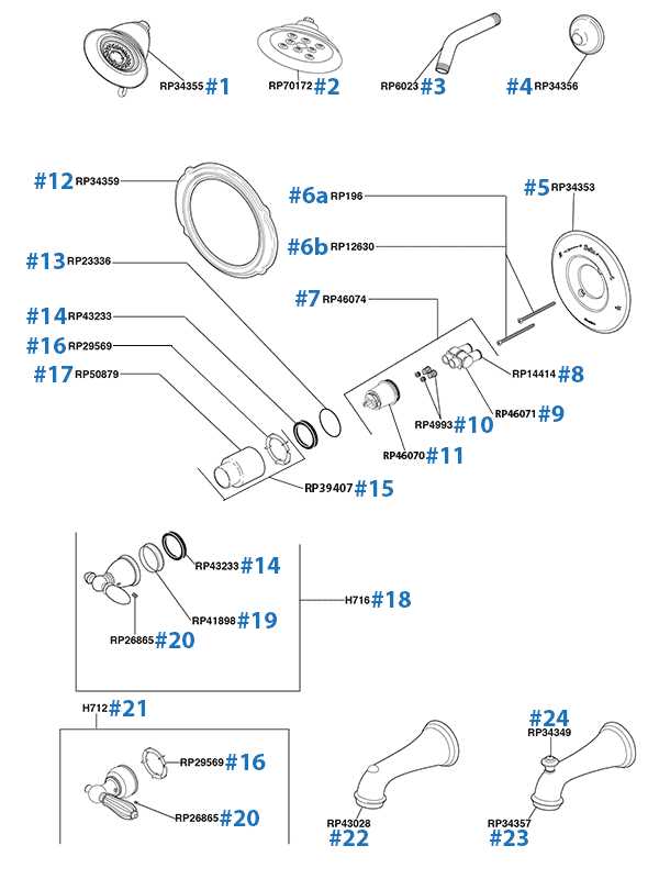 diagram shower head parts