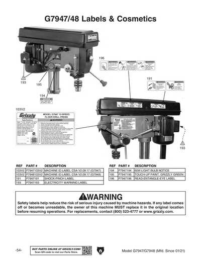 drill press parts diagram