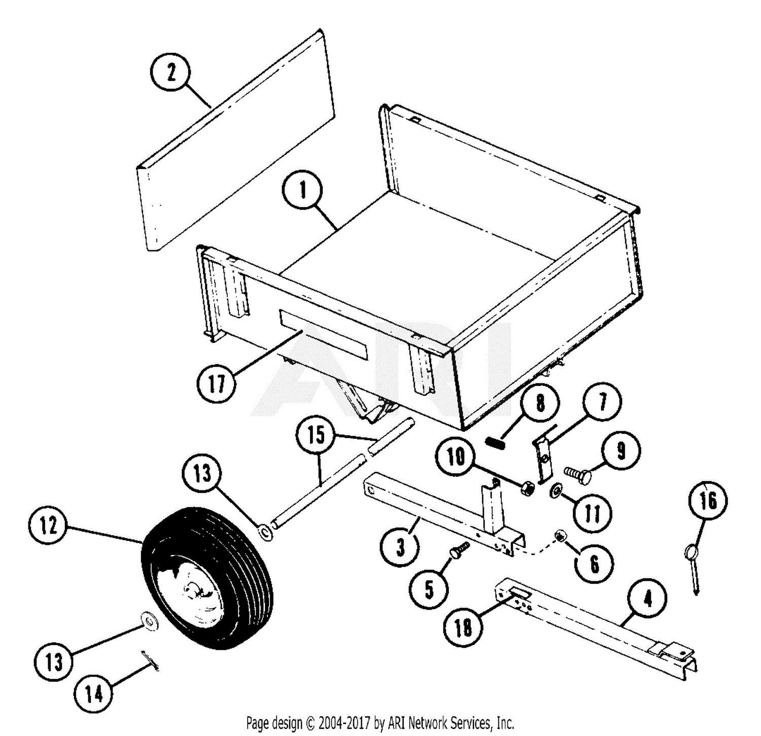 dump trailer parts diagram