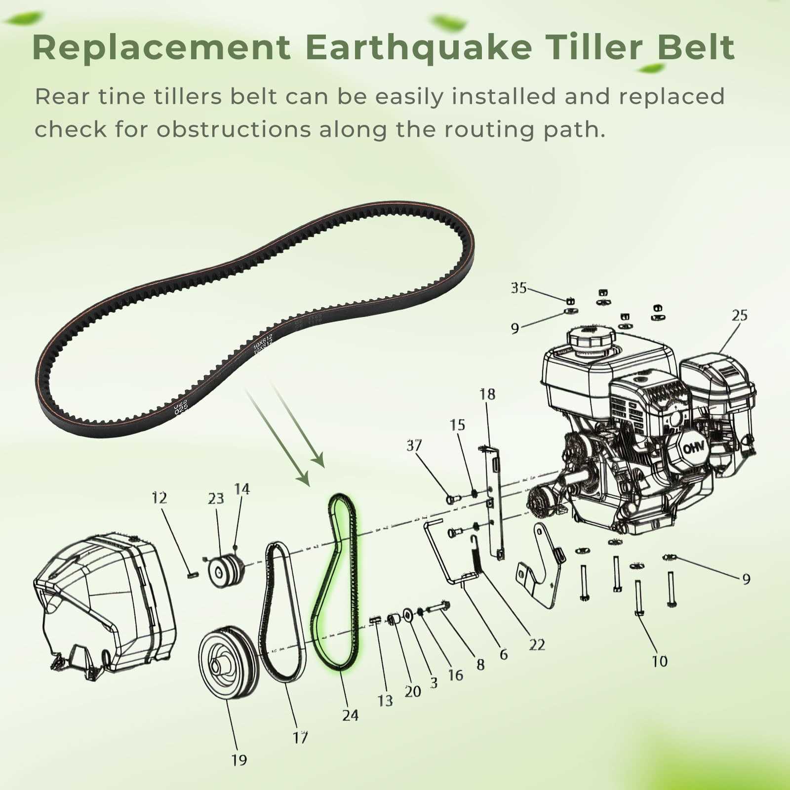 earthquake tiller parts diagram