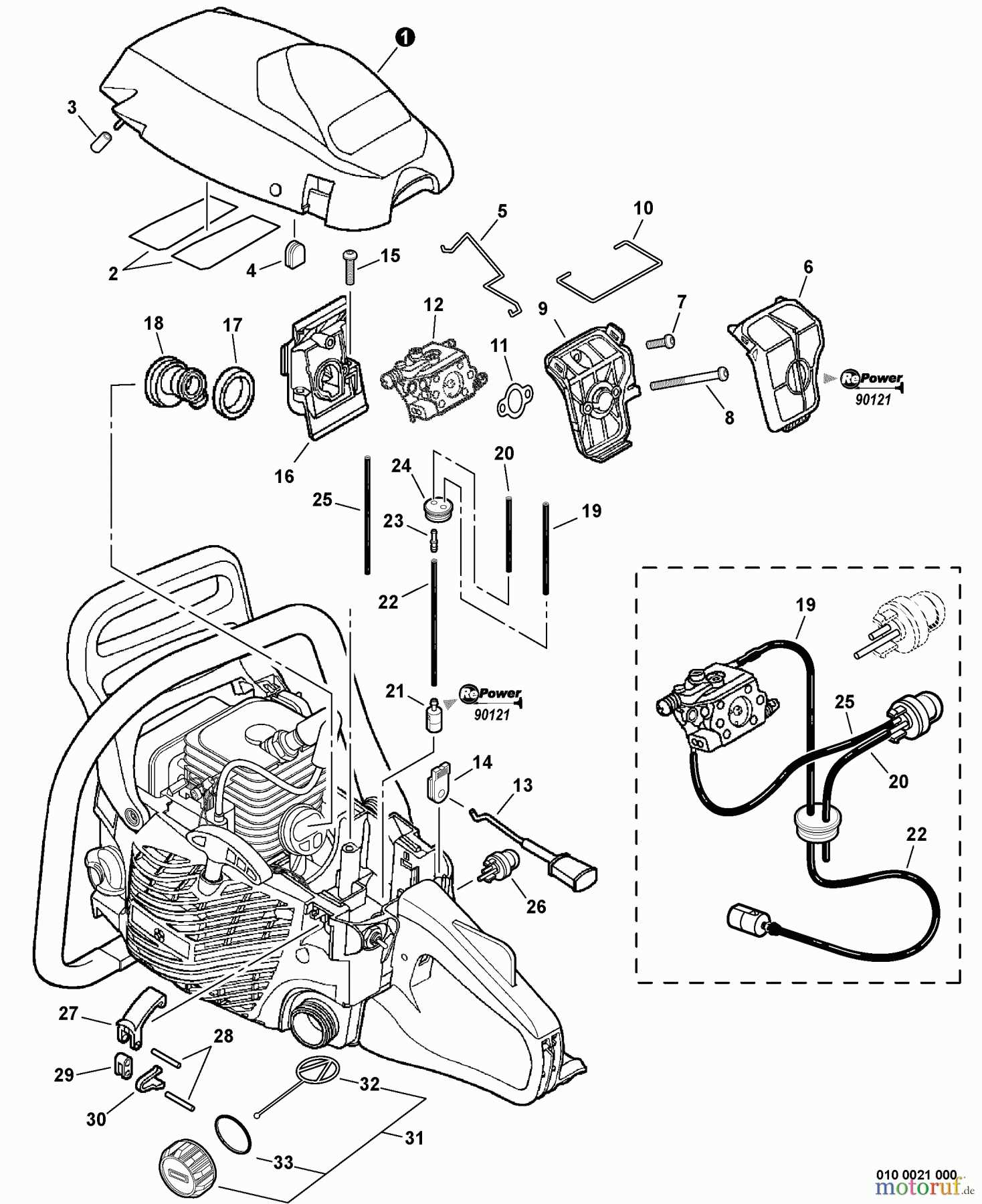 echo chainsaw parts diagram