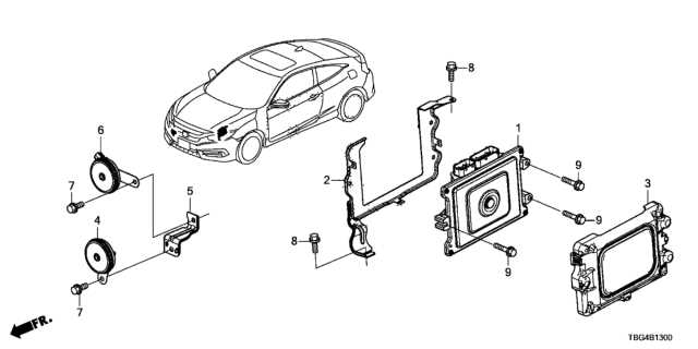 engine bay honda civic engine parts diagram