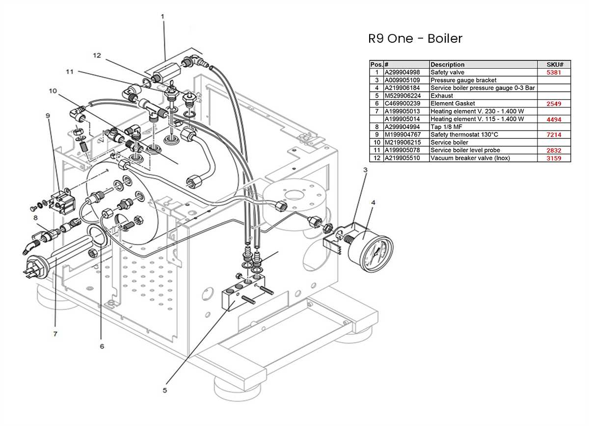 espresso machine parts diagram