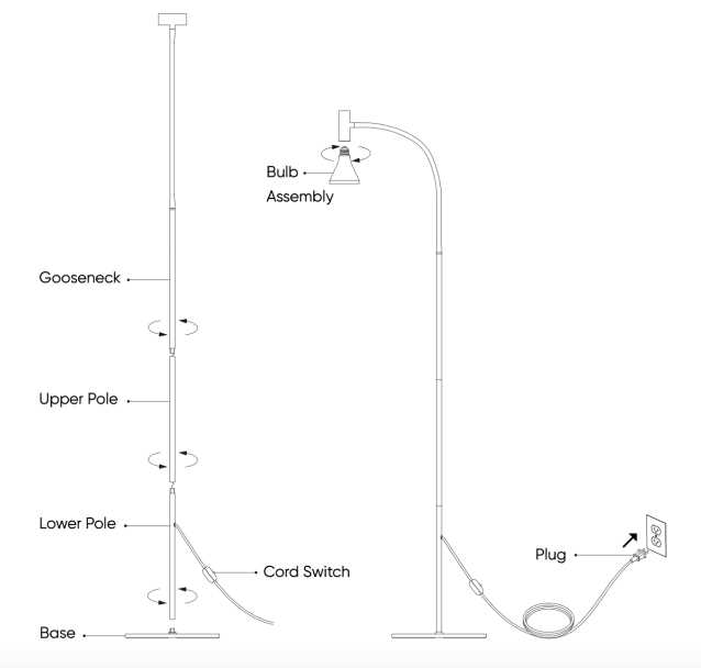 floor lamp parts diagram