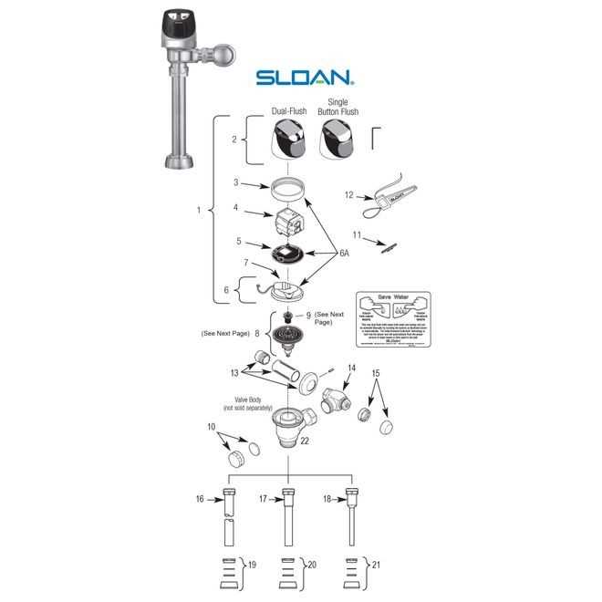 flushometer parts diagram