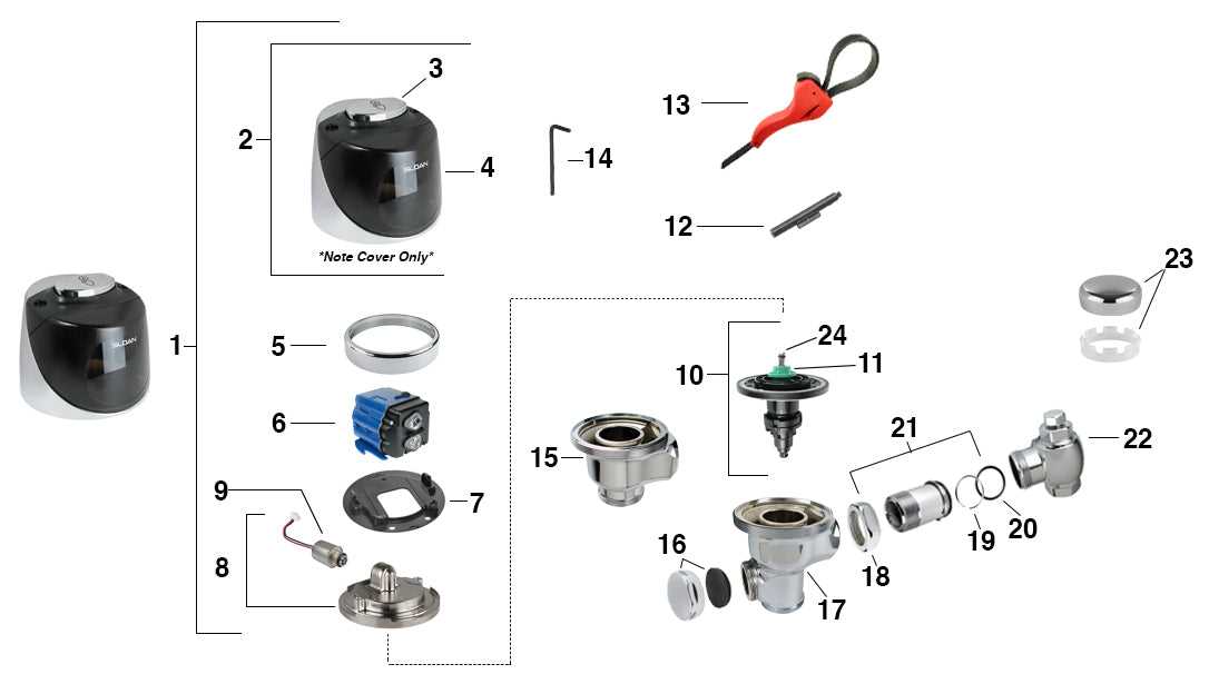 flushometer parts diagram