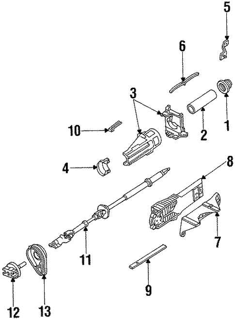 ford steering column parts diagram