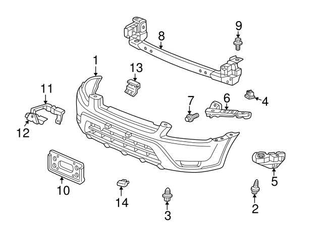 front end honda crv body parts diagram