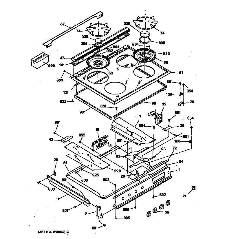 gas oven parts diagram