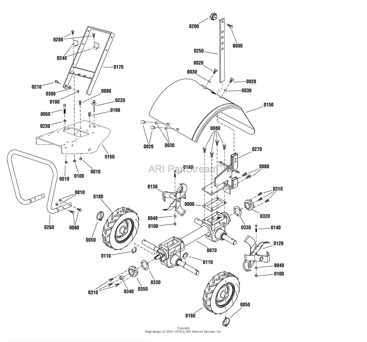 gilson 1580 tiller parts diagram