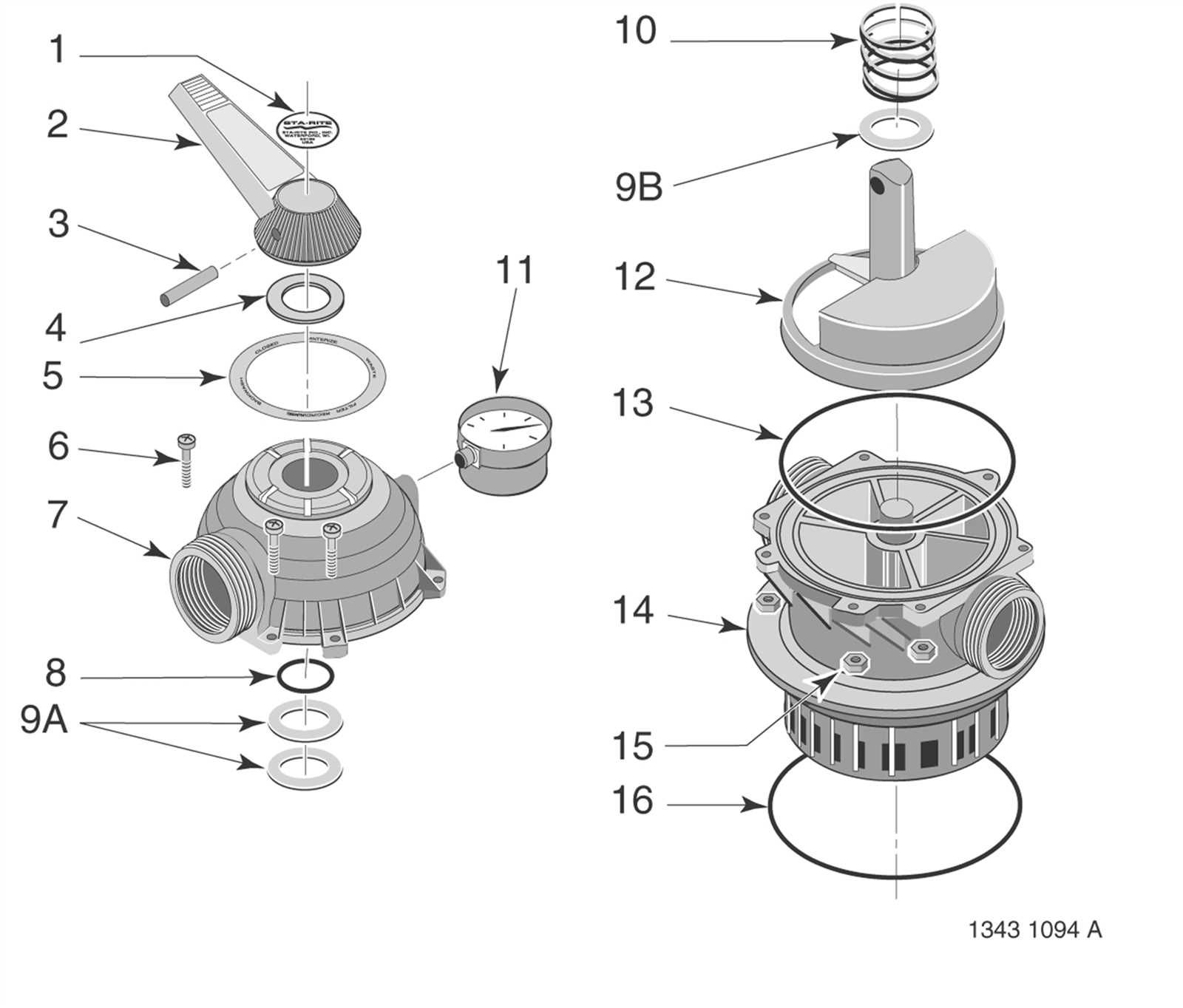 hayward multiport valve parts diagram