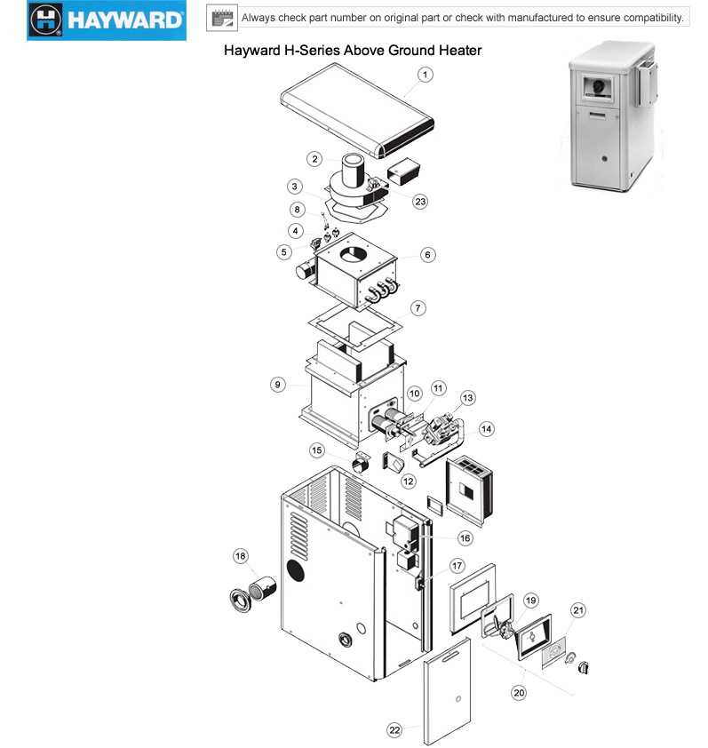 hayward pool heater parts diagram