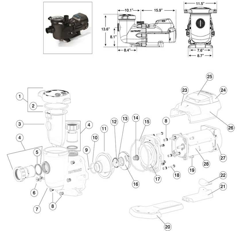 hayward pool pump motor parts diagram