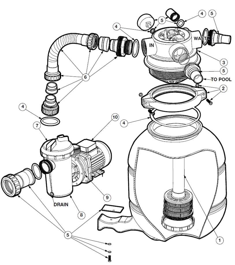 hayward pool sand filter parts diagram