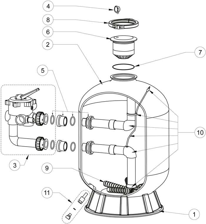 hayward pro series sand filter parts diagram